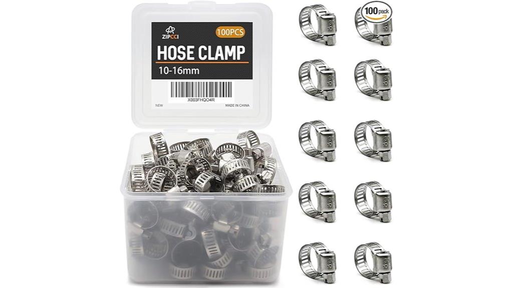 100 pack stainless steel clamps