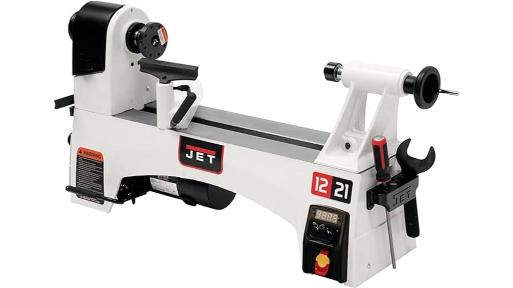 12 inch by 21 inch variable speed lathe