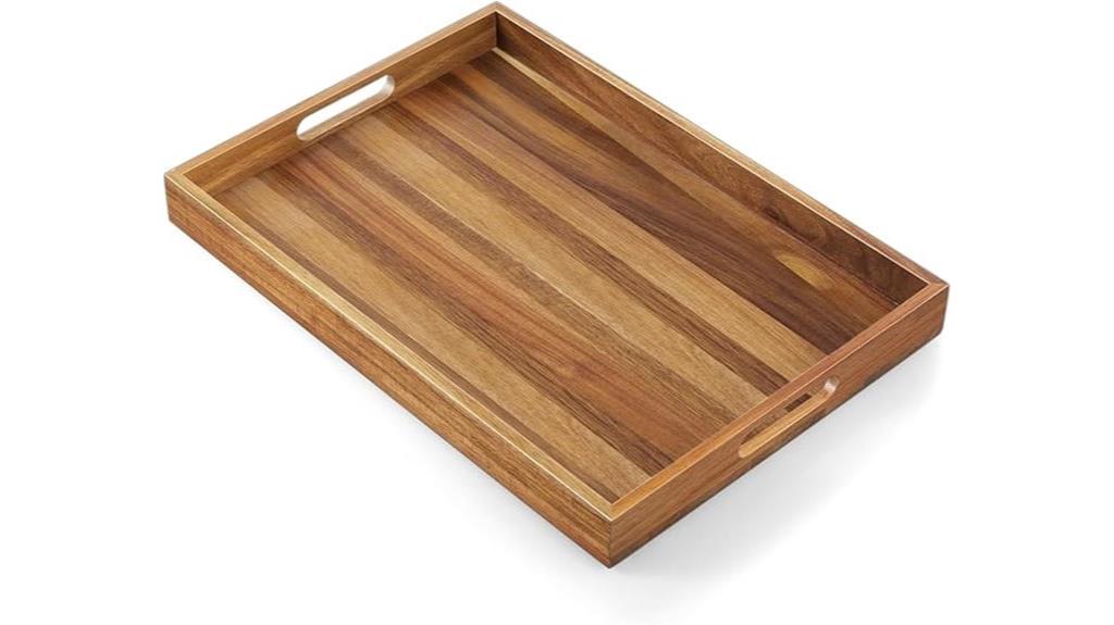 17 inch acacia wood tray