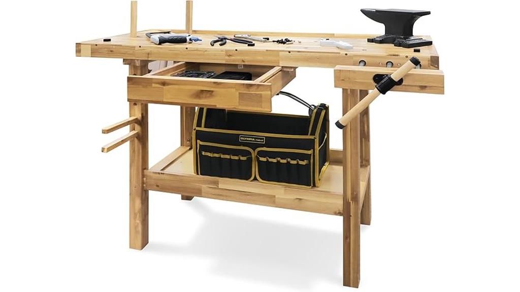48 inch acacia hardwood workbench