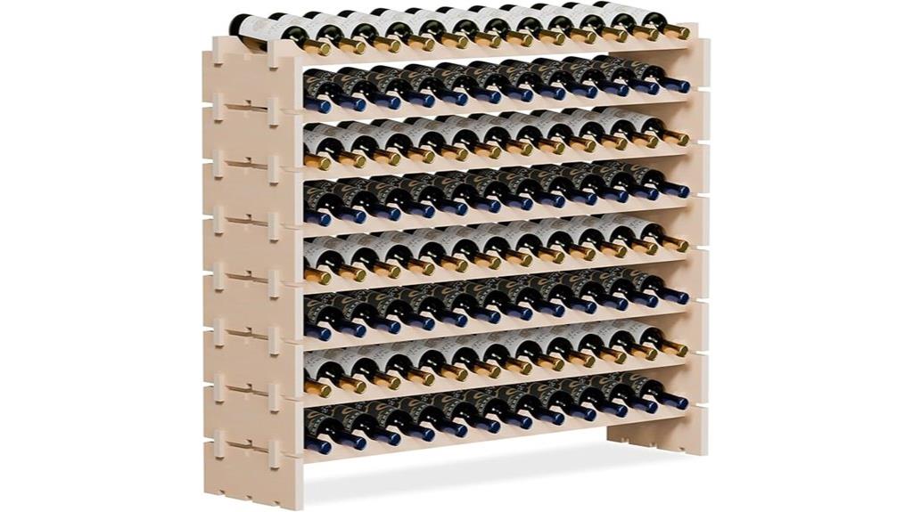 8 tier wooden wine rack
