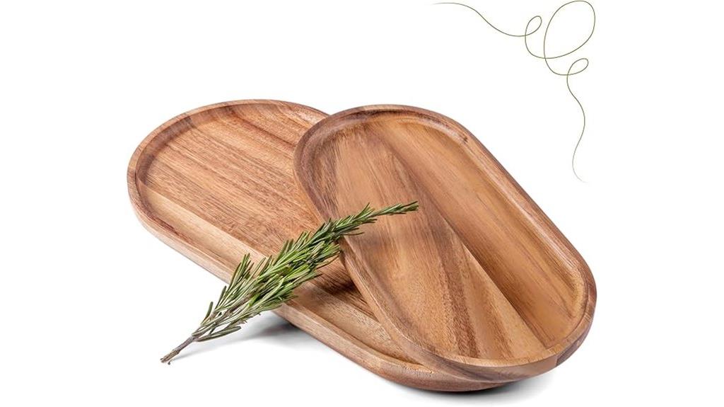 acacia serving trays set