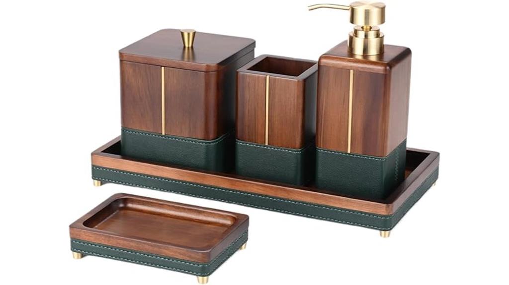 acacia wood bathroom set