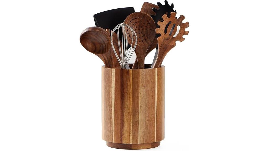 acacia wood kitchen organizer