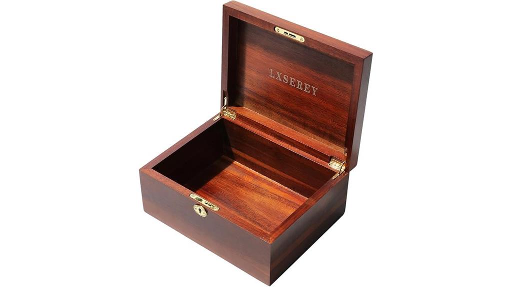 acacia wood lockbox
