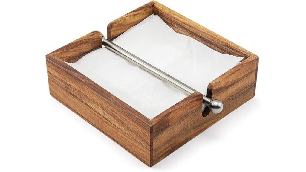 acacia wood napkin holder