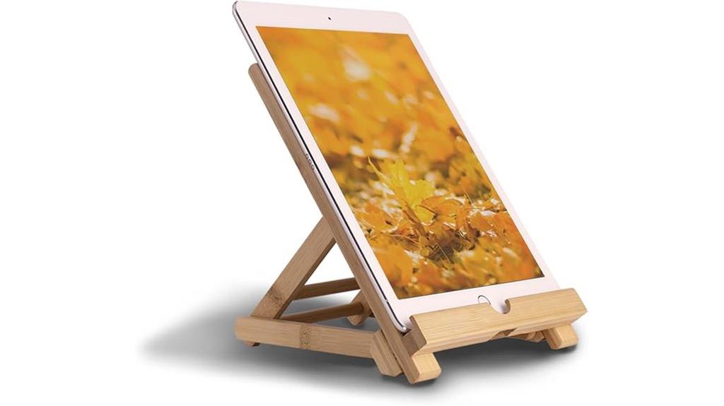 adjustable bamboo ipad holder
