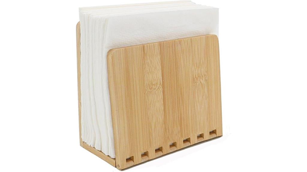 adjustable bamboo napkin dispenser