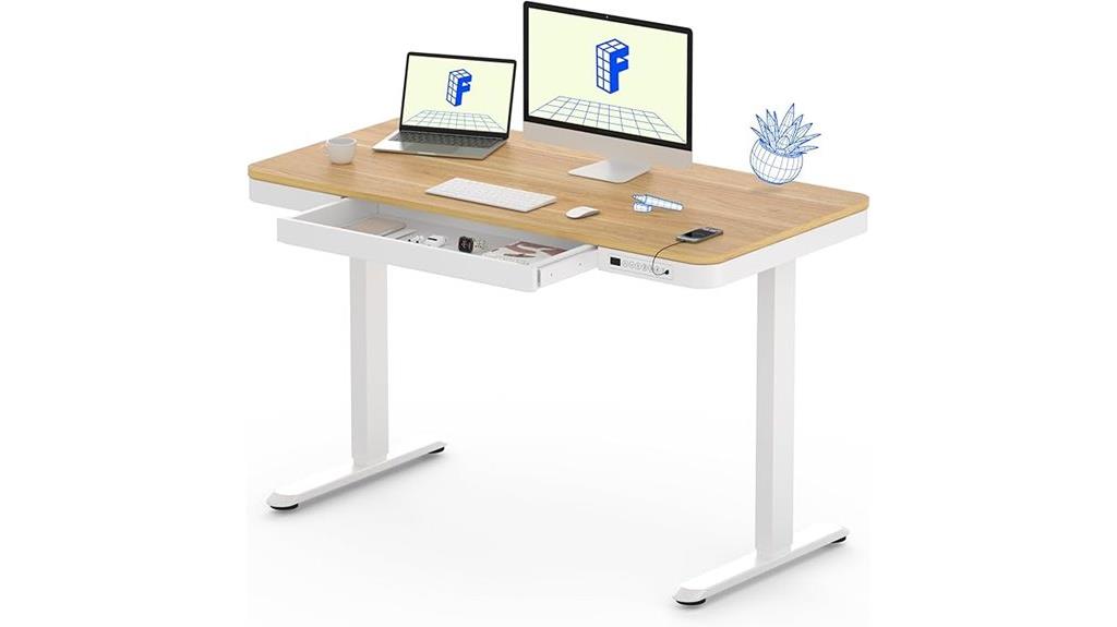 adjustable desk with storage