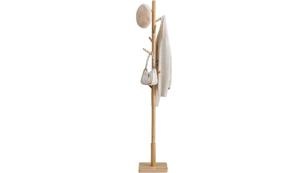 adjustable solid wood coat rack