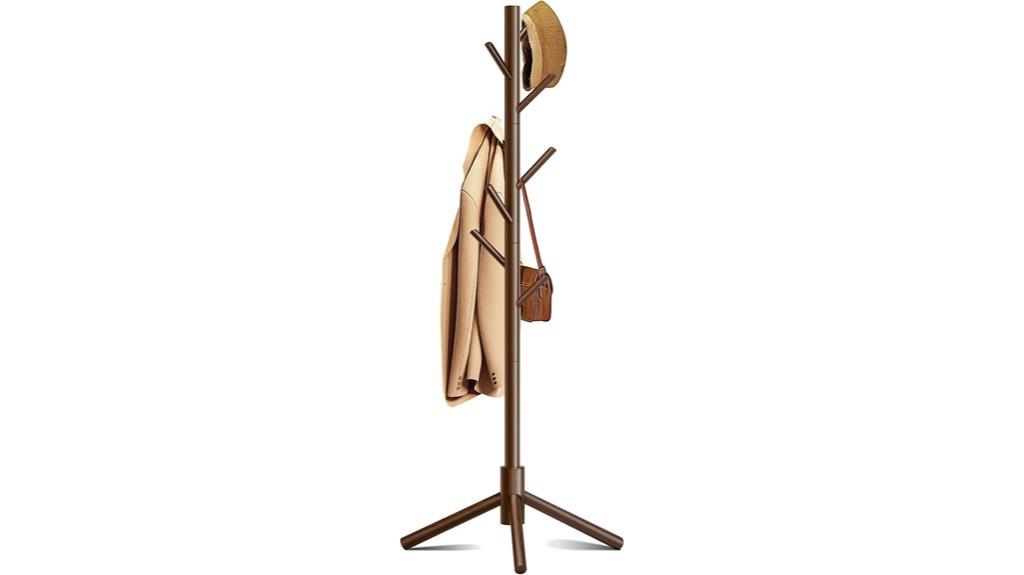 adjustable wooden coat rack