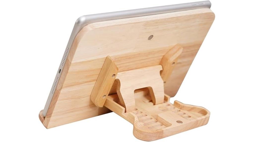 adjustable wooden ipad stand