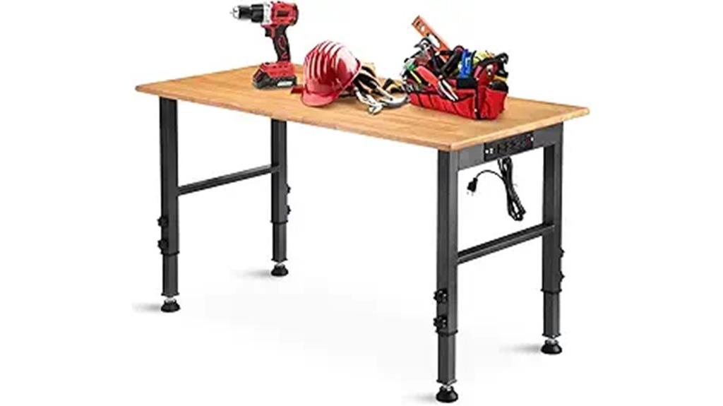 adjustable workbench with power