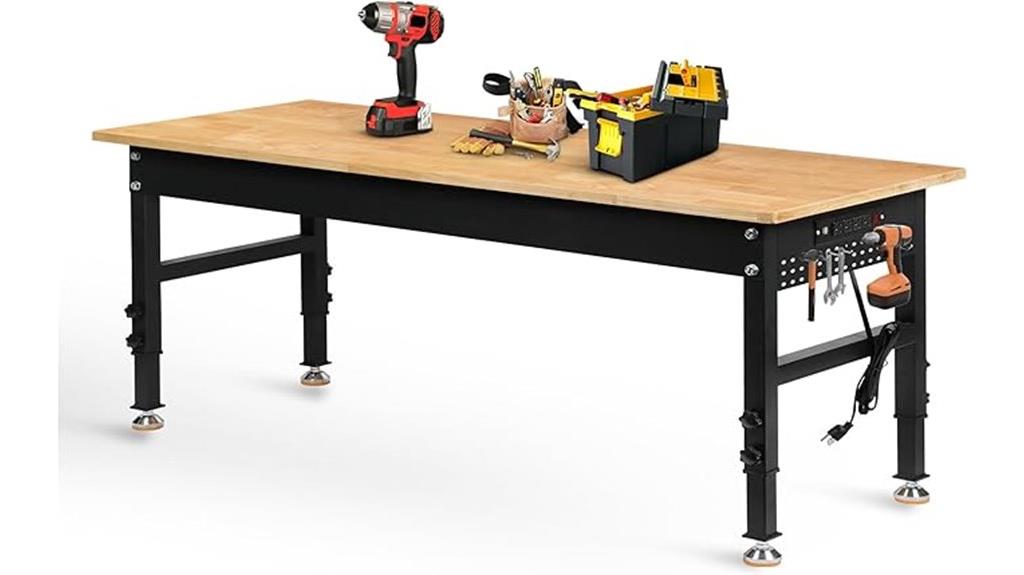 adjustable workbench with power