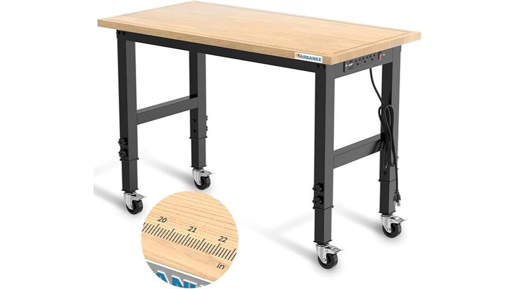 adjustable workbench with wheels