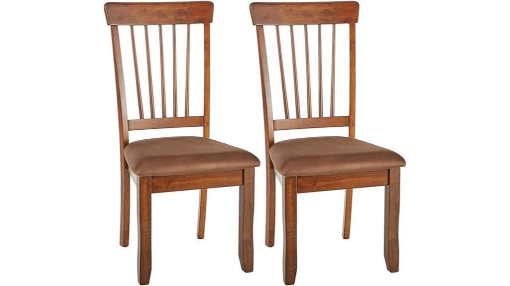 ashley signature light brown dining chairs