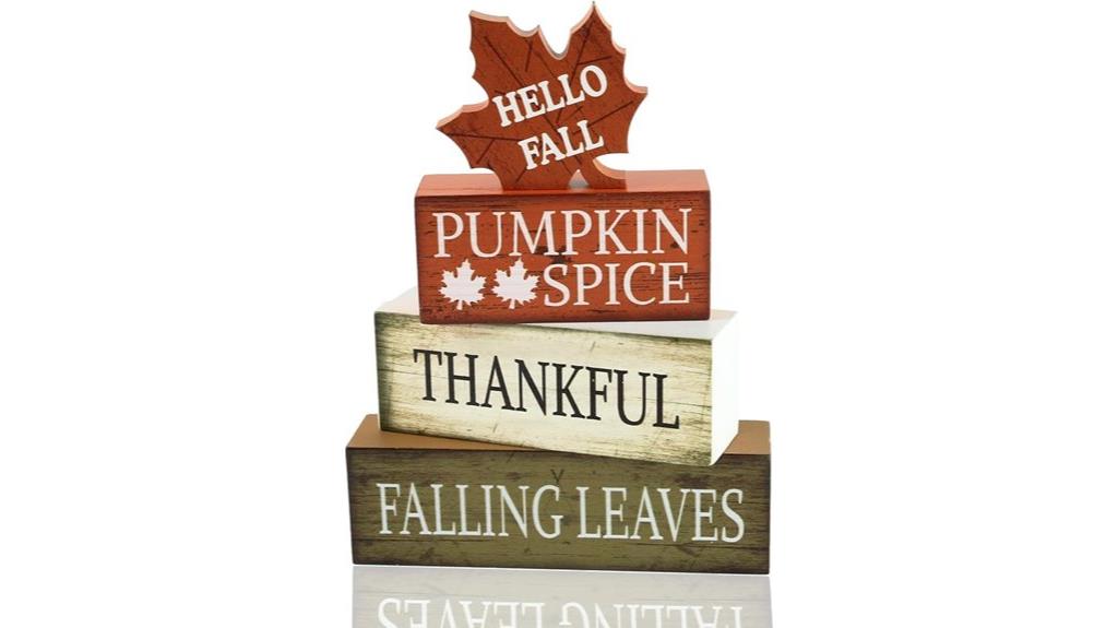autumn wooden tiered decor