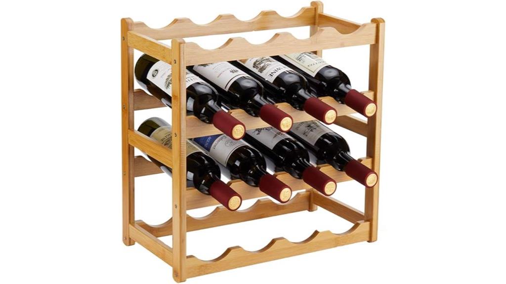 bamboo 16 bottle wine rack