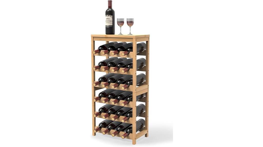 bamboo 6 tier wine rack