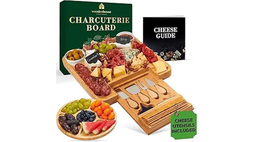 bamboo board with utensils