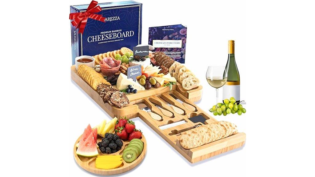 bamboo cheese board set