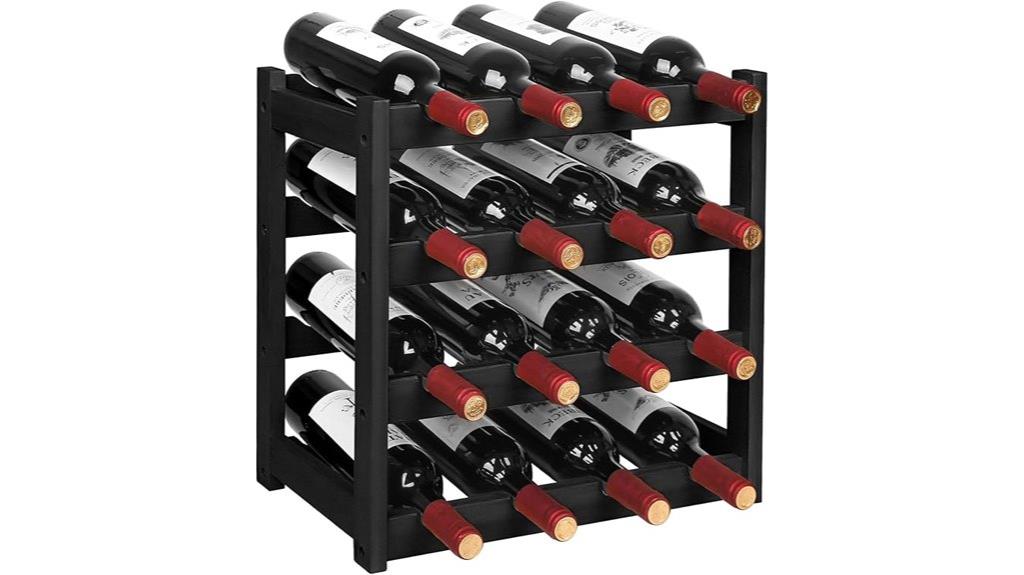 bamboo countertop wine rack