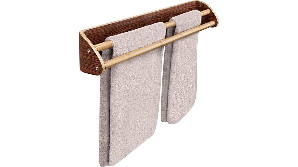 bamboo double towel bar