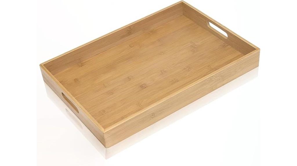 bamboo handle serving platter