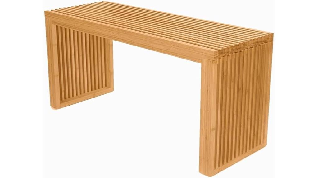 bamboo indoor farmhouse bench