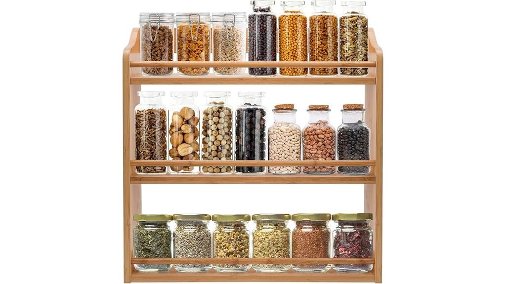 bamboo kitchen spice organizer