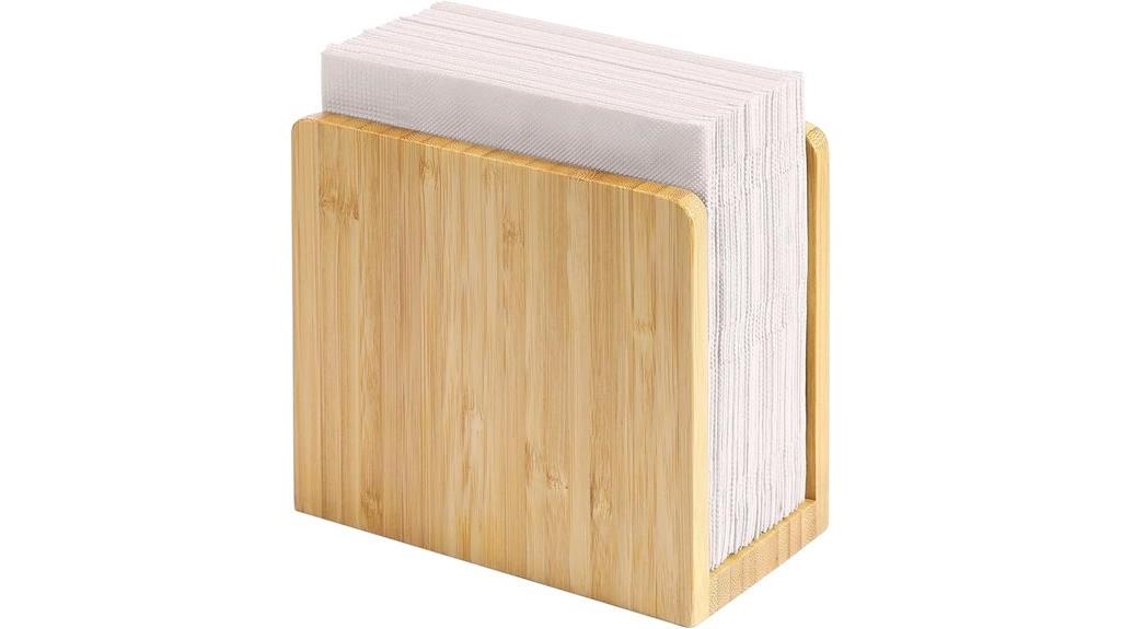 bamboo napkin holder stand