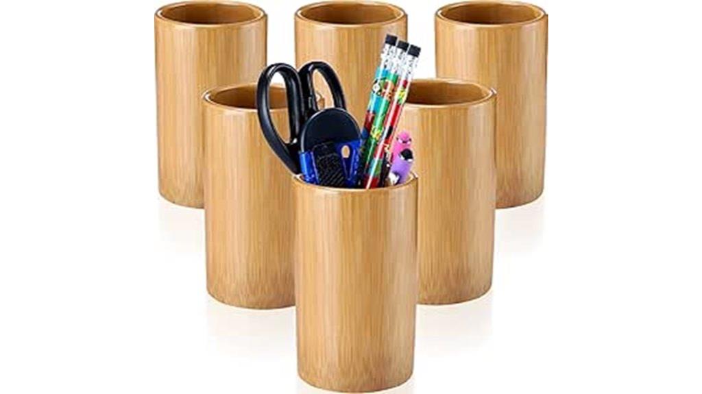 bamboo pen holder set