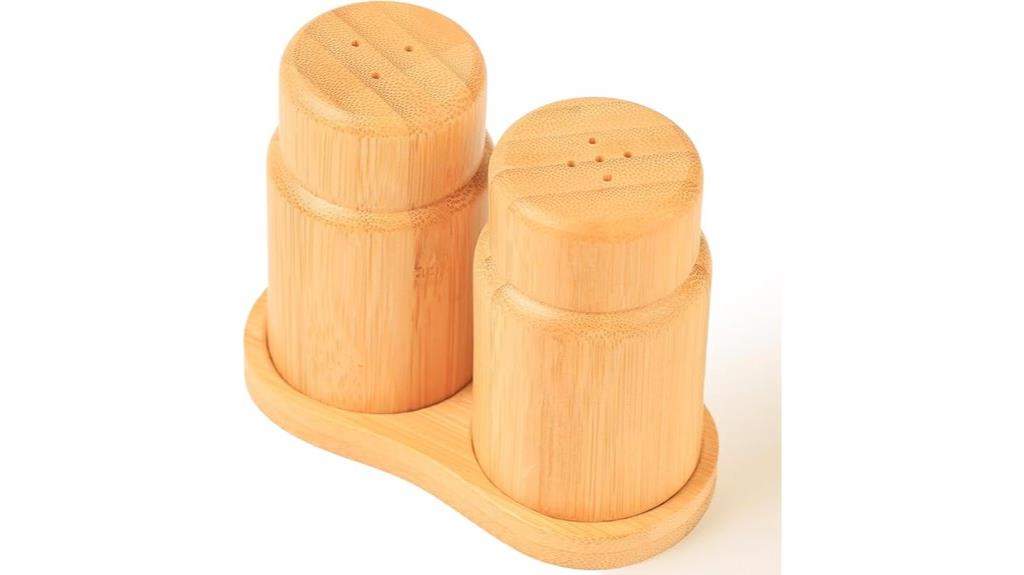 bamboo salt pepper shakers