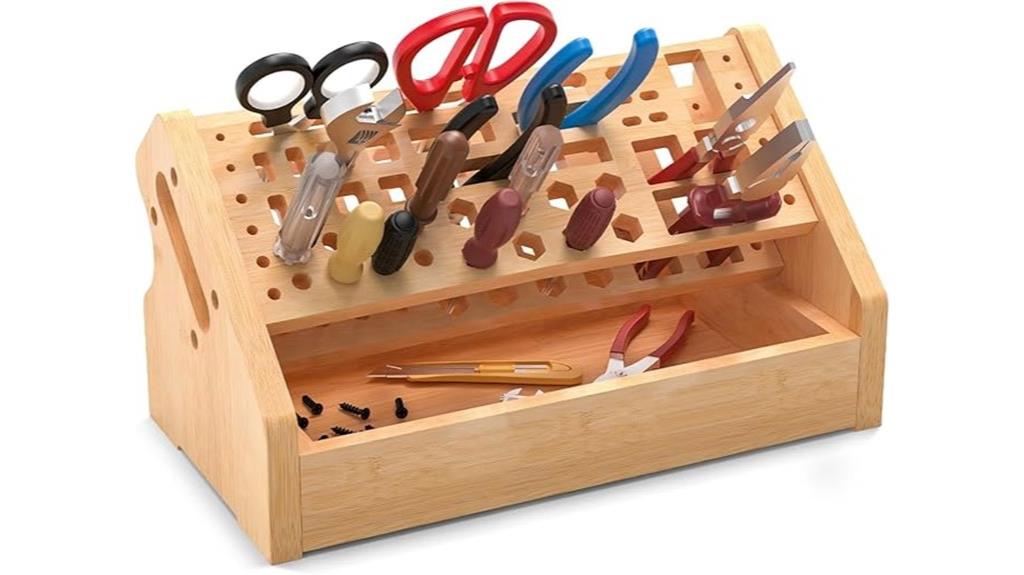 bamboo screwdriver storage rack