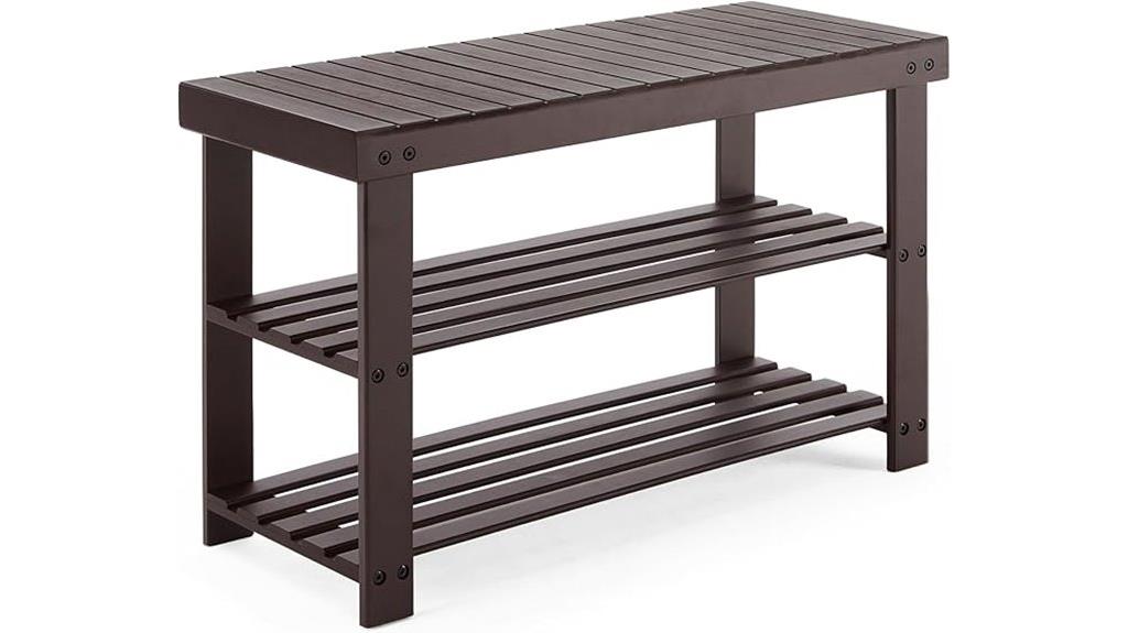 bamboo shoe rack bench