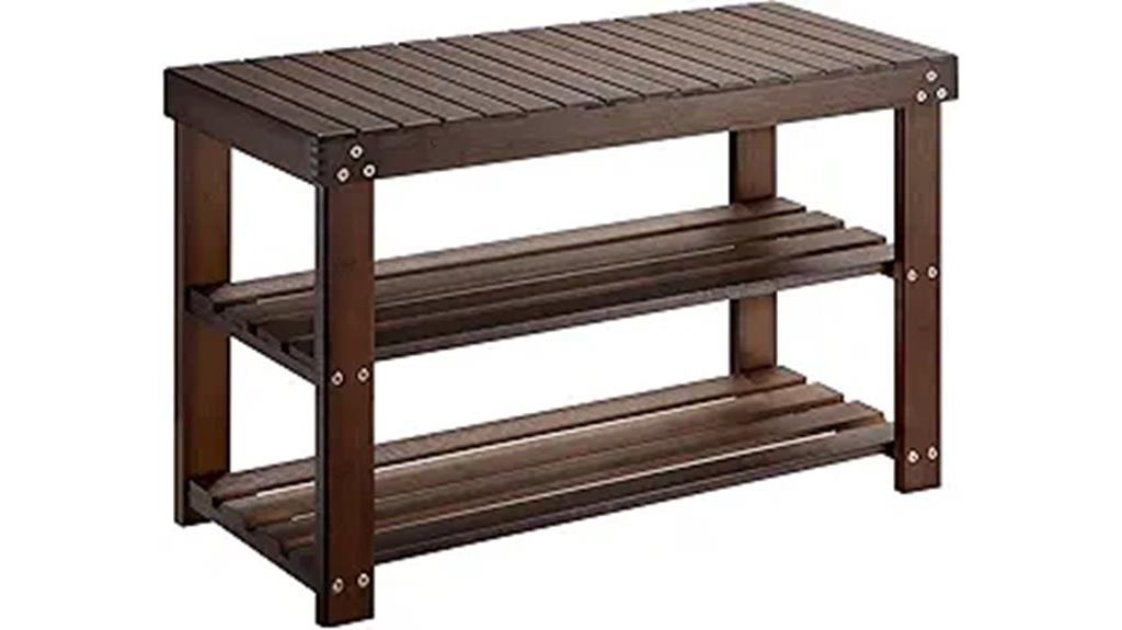 bamboo shoe rack bench