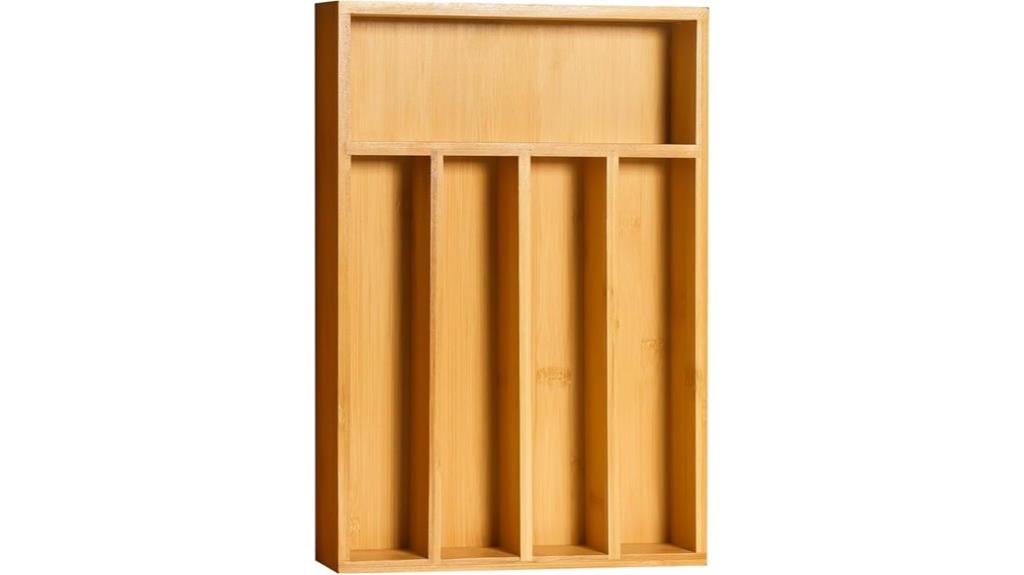 bamboo silverware storage organizer