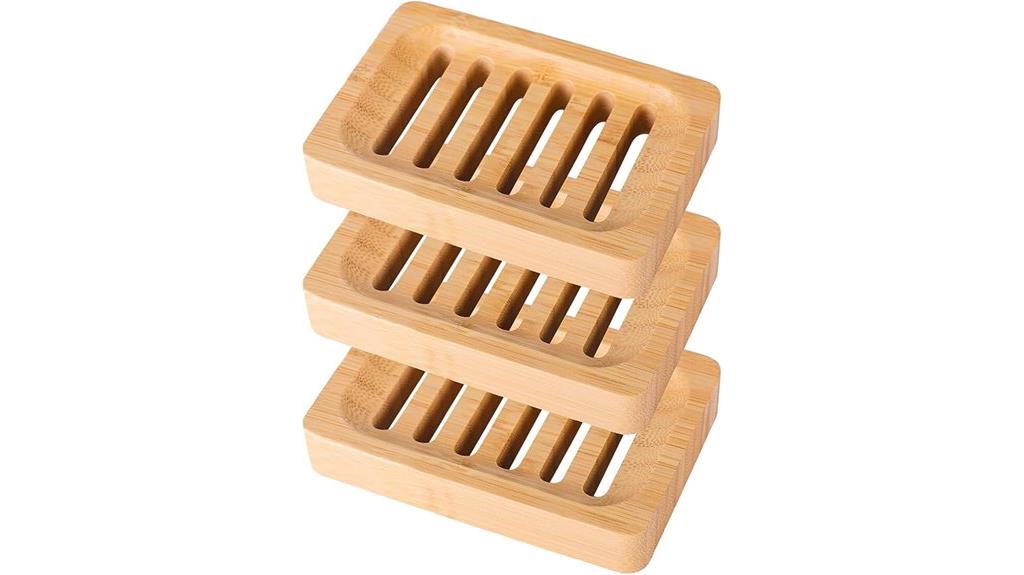 bamboo soap dish set