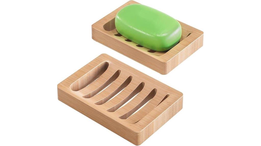 bamboo soap dish set