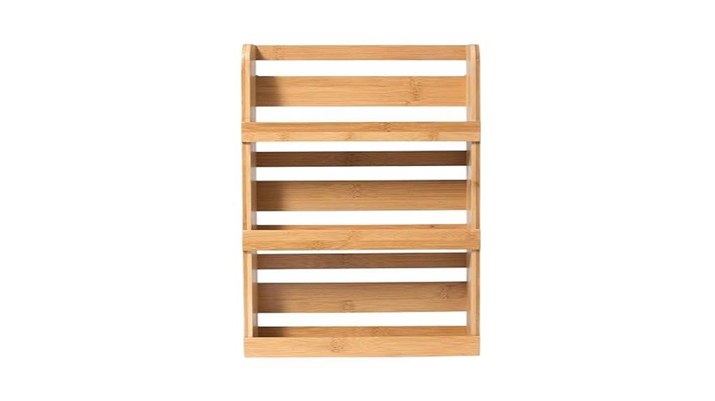 bamboo three tier spice rack