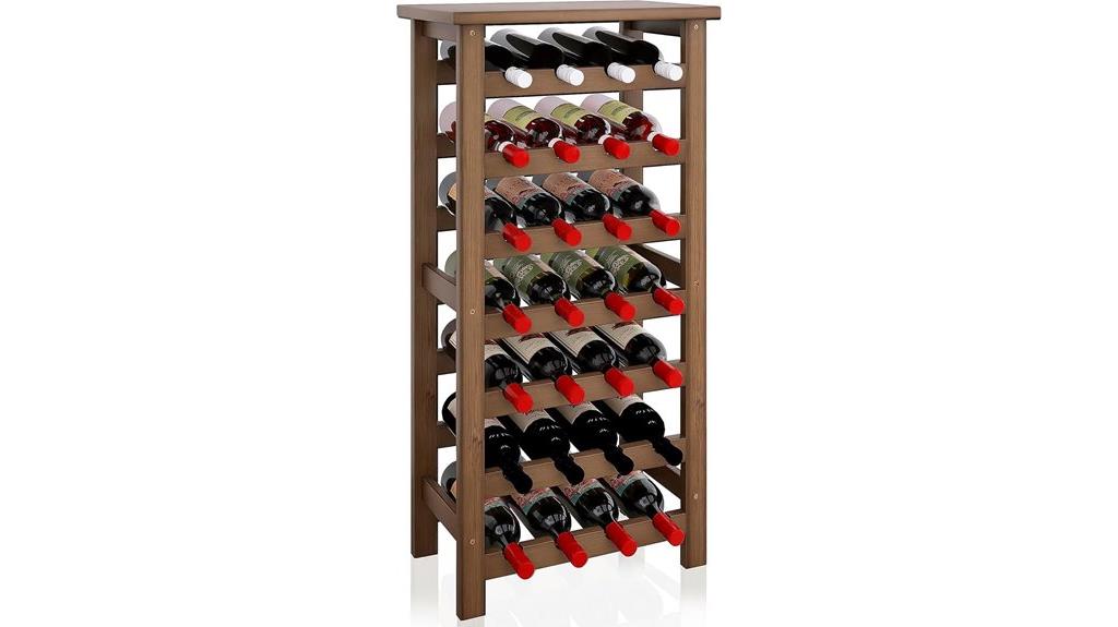 bamboo wine bottle display