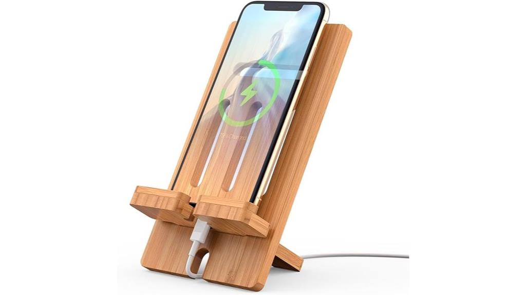 bamboo wooden phone dock