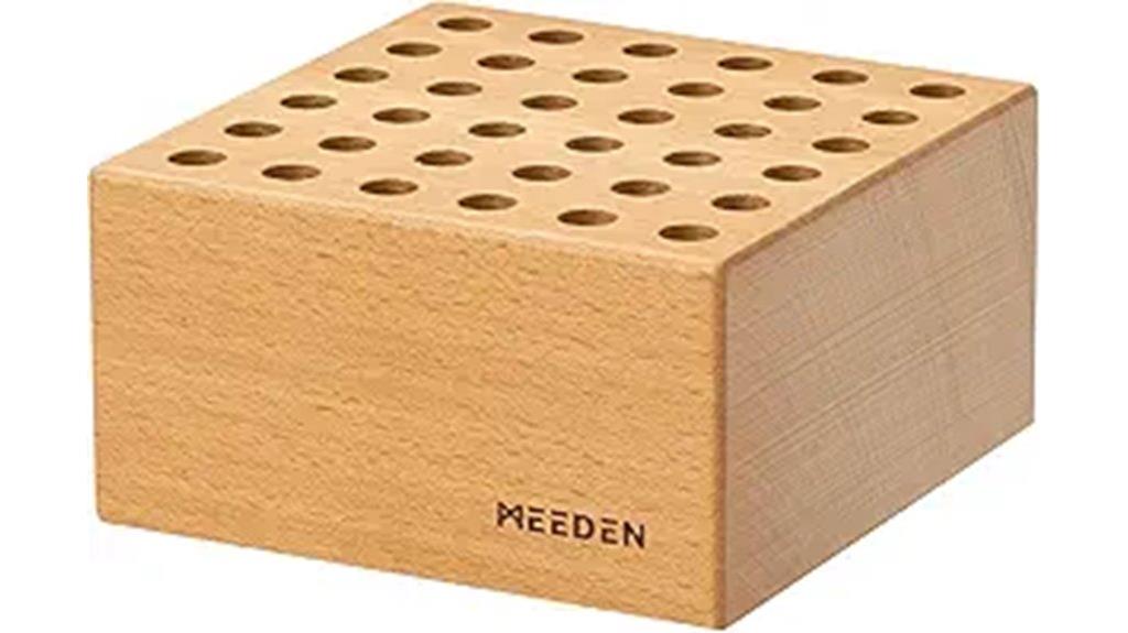 beechwood pencil and brush holder