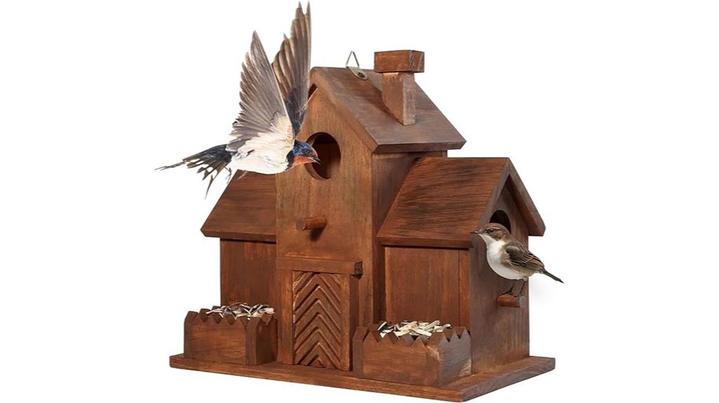bird house with feeder