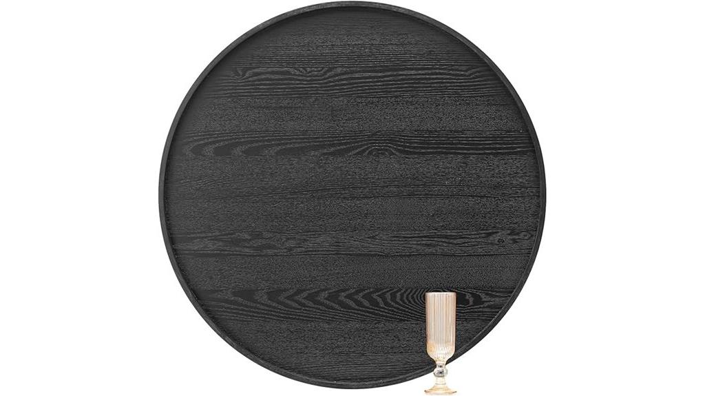 black 28 inch wooden tray