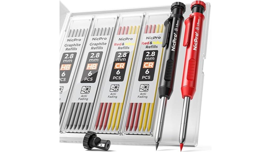 black and red carpenter pencil
