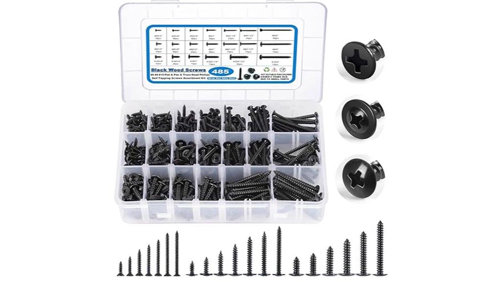 black steel screw set