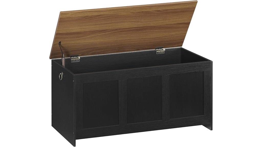 black walnut storage bench