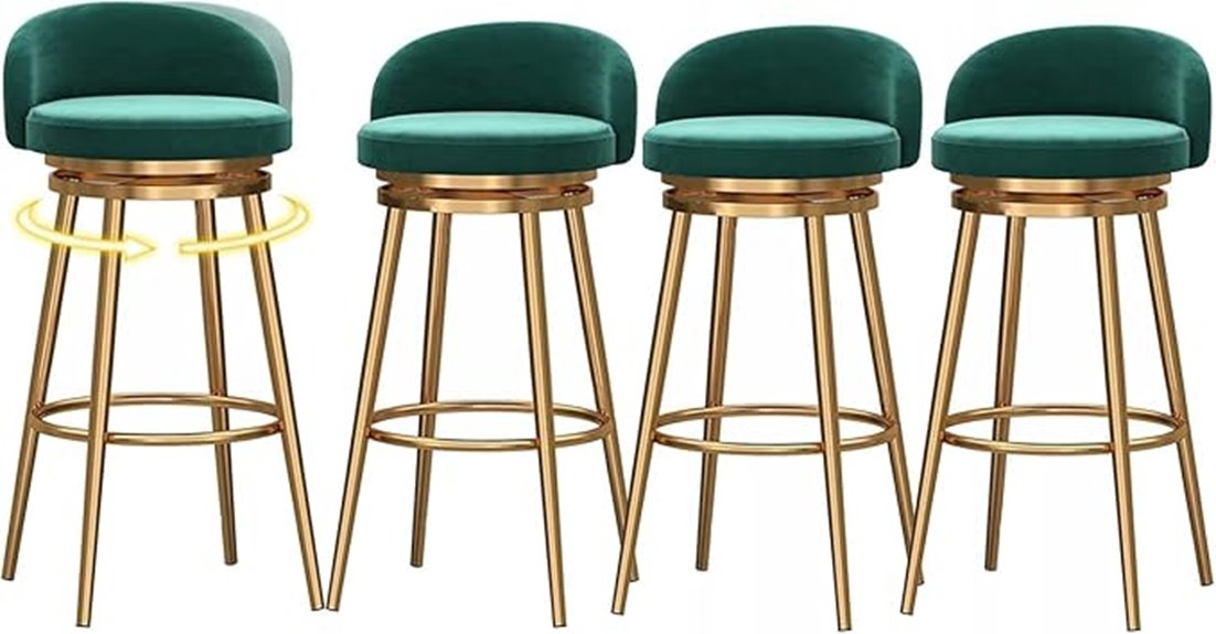 blue velvet gold stools