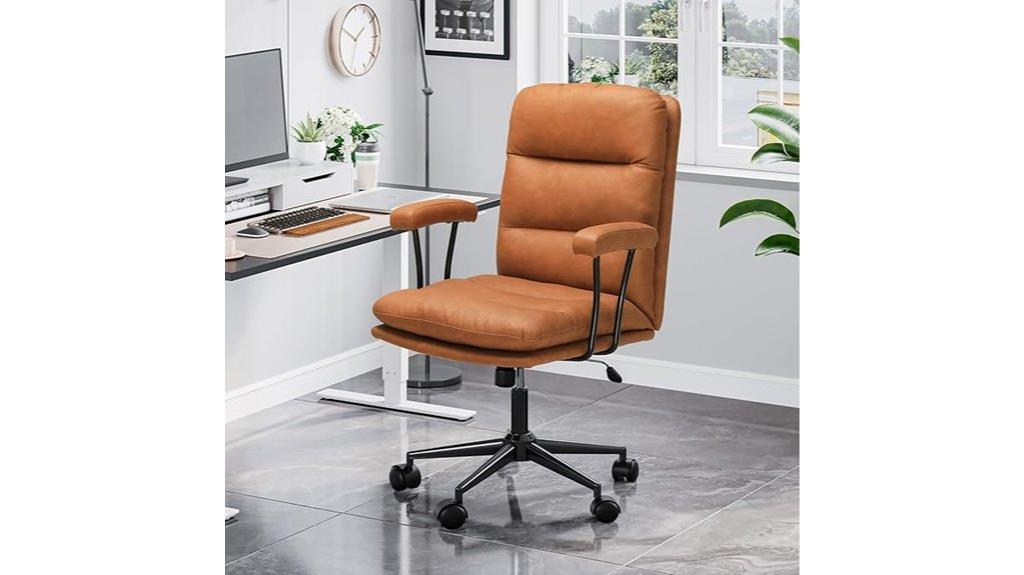 brown leather office chair